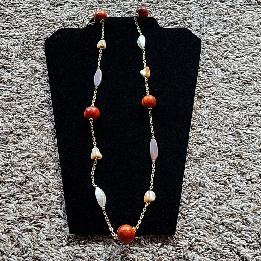 Mother of Peral Long Necklace